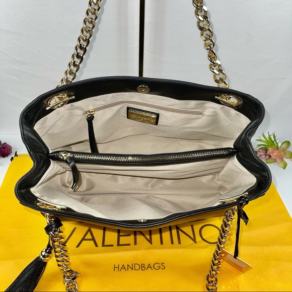 NEW Valentino By Mario Valentino Luisa Embossed Shoulder Bag in Black - Picture 4 of 12